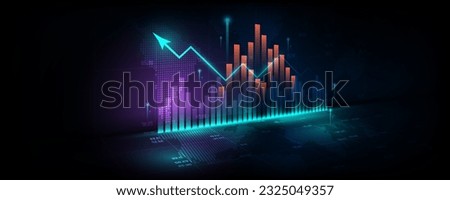 Abstract background image, technology concept, graph representation about stock trading, finance, market.