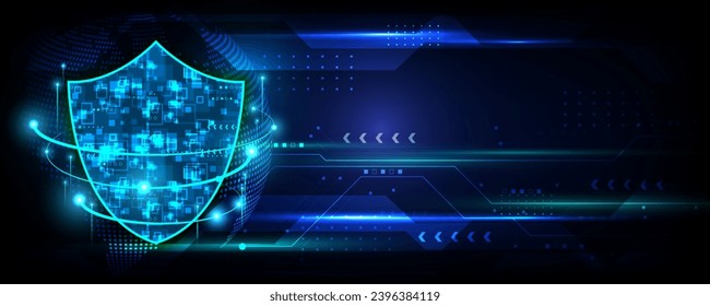 Abstract background image, technology, data protection concept, communication network and global cyber security.