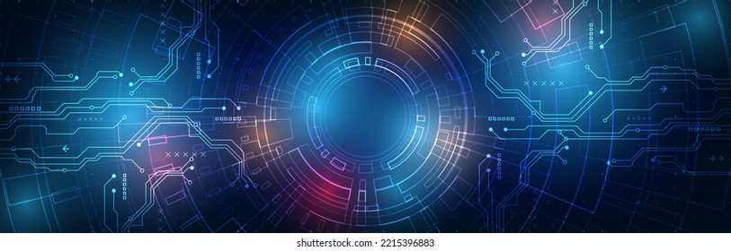 abstract background image Technology style, hi-tech, sci-fi, communication network style.