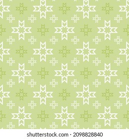Abstract background images with trendy decorative graphic ornament on light green background. Fabric texture swatch, seamless wallpaper. Vector illustration