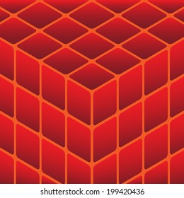 Abstract background. Imitation of the cube. Red gradient.