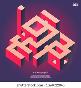 Abstract background with impossible figure. Eps10 vector illustration.