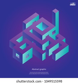 Abstract background with impossible figure. Eps10 vector illustration.