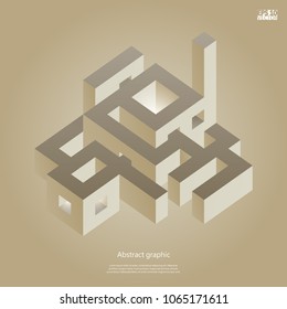 Abstract background with impossible figure. Eps10 vector illustration.