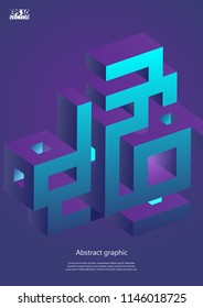 Abstract background with impossible figure. Eps10 vector illustration.