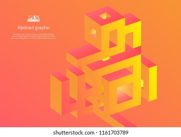 Abstract background with impossible figure. Eps10 vector illustration.