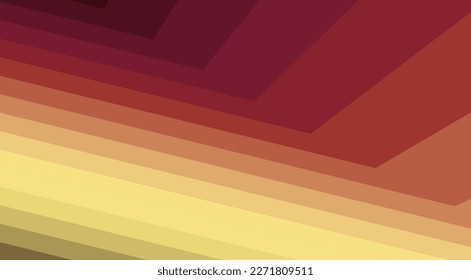Abstract background with inclined stripes in gradations of brownish red and sandy yellow. Vector pattern with color transition