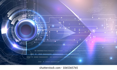 Abstract background. Including futuristic elements, cybere eye.Used a clipping mask.