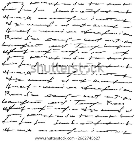 Abstract background, incomprehensible, non-existent handwritten text. Not AI, Vector illustration.