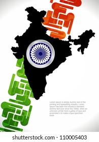 Abstract background of india map with flag design.