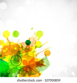 Abstract background with Indian Flag color splash. EPS 10.