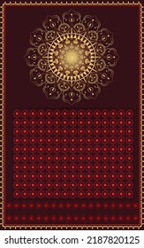 Abstract background with Indian mandala art for wedding card reception card, illustration vector art 