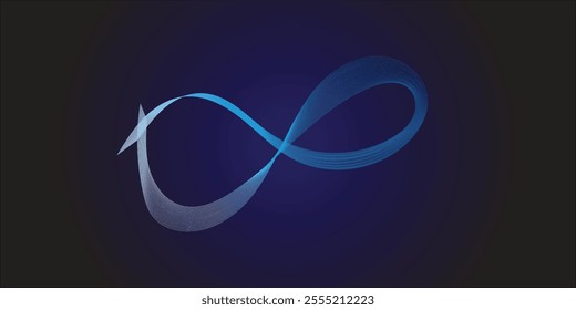 Abstract background with infinity sign. Digital background. 3D rendering.