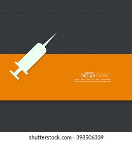 Abstract background with injection, the vaccine. 