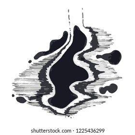 Abstract background. Ink brush strokes. vector illustration