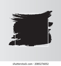 Antecedentes abstractos. Trazos de pincel de tinta con marco, ilustración.