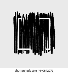 Abstract background. Ink brush strokes with rough edges. Dry brush illustration.