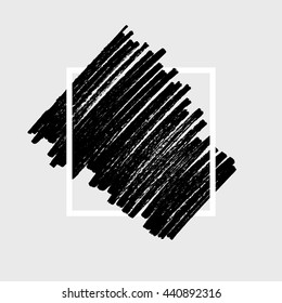 Abstract background. Ink brush strokes with rough edges. Dry brush illustration.
