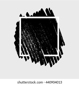 Abstract background. Ink brush strokes with rough edges. Dry brush illustration.