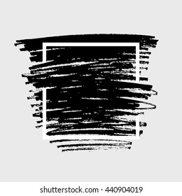 Abstract background. Ink brush strokes with rough edges. Dry brush illustration.