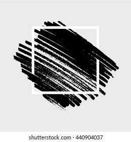Abstract background. Ink brush strokes with rough edges. Dry brush illustration.