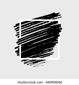 Abstract background. Ink brush strokes with rough edges. Dry brush illustration.