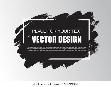 Abstract background with ink brush strokes with rough edges and square frame. Perfect design for headline, logo and banner.