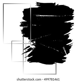 Abstract background. Ink brush strokes with rough edges. Dry brush illustration.