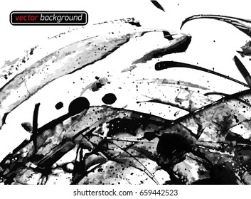 Abstract  background ink , painting on white background. Grunge texture. Vector illustration.