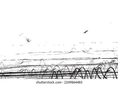 Abstract background. Ink scribble textures as card. Black and white. Hand drawn illustrations print. Abstract light trails painting. Pencil drawing strokes. Vector design elements stains.