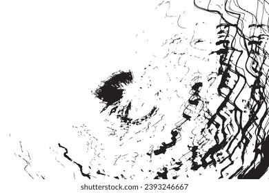 Abstract background. Ink scribble textures as card. Black and white. Hand drawn illustrations print. Abstract light trails painting. Pencil drawing strokes. Vector design elements stains.
