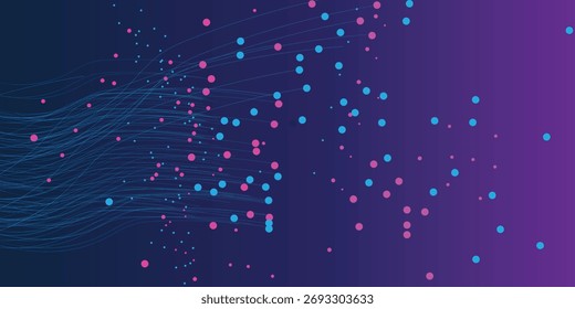 Abstract background for innovation technology . lines with dots over dark background. connecting or big data concept
