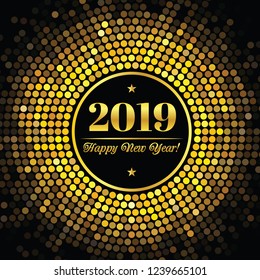 Abstract background with an inscription and congratulations on new 2019 Year.
