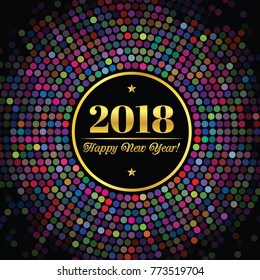 Abstract background with an inscription and congratulations on new 2018 Year.