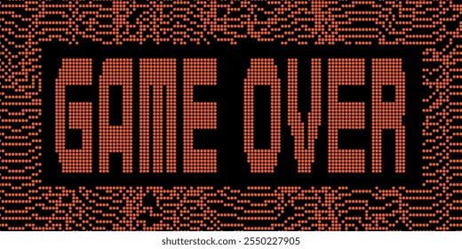 Abstract background with the inscription the game over. Vector illustration.