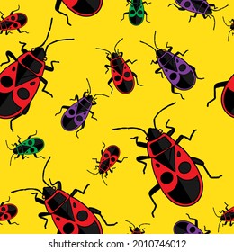 abstract background and insects - red soldier bugs