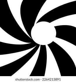 Abstract background inside of a gun barrel. Spiraled interior of a gun. 007 logo. Abstract background. Vector illustration.