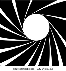 Fondo abstracto dentro de un cañón de armas. Interior espirado de un arma. logotipo de 007. Antecedentes abstractos.
