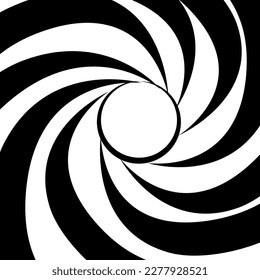 Fondo abstracto dentro de un cañón de armas. Interior espirado de un arma. logotipo de 007. Antecedentes abstractos.