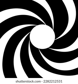 Abstract background inside of a gun barrel. Spiraled interior of a gun. 007 logo. Abstract background.