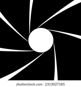 Abstract background inside of a gun barrel. Spiraled interior of a gun. 007 logo. Abstract background.