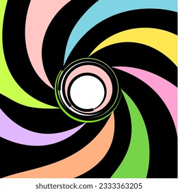 Abstract background inside of a gun barrel. Spiraled interior of a gun. 007 logo. Abstract background.