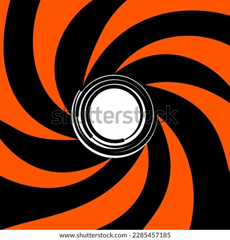 Abstract background inside of a gun barrel. Spiraled interior of a gun. 007 logo. Abstract background.