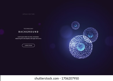 abstract background inspired by medical science and technology. mysterious illustration with particle and glitter shapes. hospital business vector design for web page, advertisement, editorial & sns.