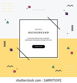 abstract background inspired by memphis style. colorful illustration with geometric shapes. flat & simple design for web page, cover, editorial, advertisement, flyer and sns. vector of eps version 10.