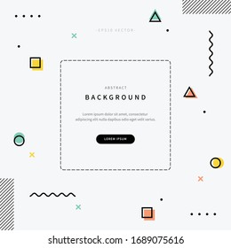 abstract background inspired by memphis style. colorful illustration with geometric shapes. flat & simple design for web page, cover, editorial, advertisement, flyer and sns. vector of eps version 10.