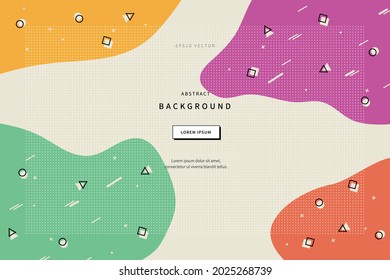 abstract background inspired by memphis style. colorful illustration with geometric shapes. flat  simple design for web page, cover, editorial, advertisement, flyer and sns. vector of eps version 10.