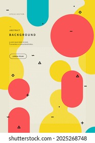 abstract background inspired by memphis style. colorful illustration with geometric shapes. flat  simple design for web page, cover, editorial, advertisement, flyer and sns. vector of eps version 10. - Shutterstock ID 2025268748