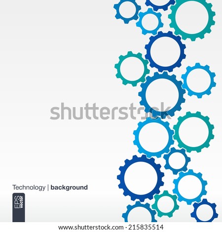 Abstract background with integrated gears for Business Company, digital, internet, network, connect, social media and global concepts.
