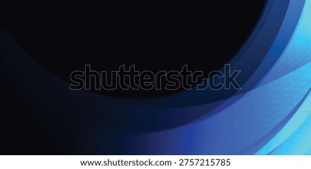 Abstract background with intense electric blue textured curved layers on black.
